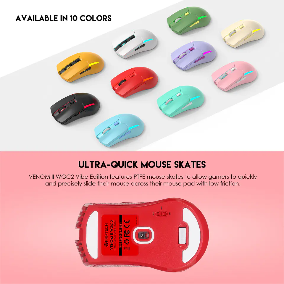 WGC2 VENOM II Red Mouse Inalámbrico 2.400 DPI 14