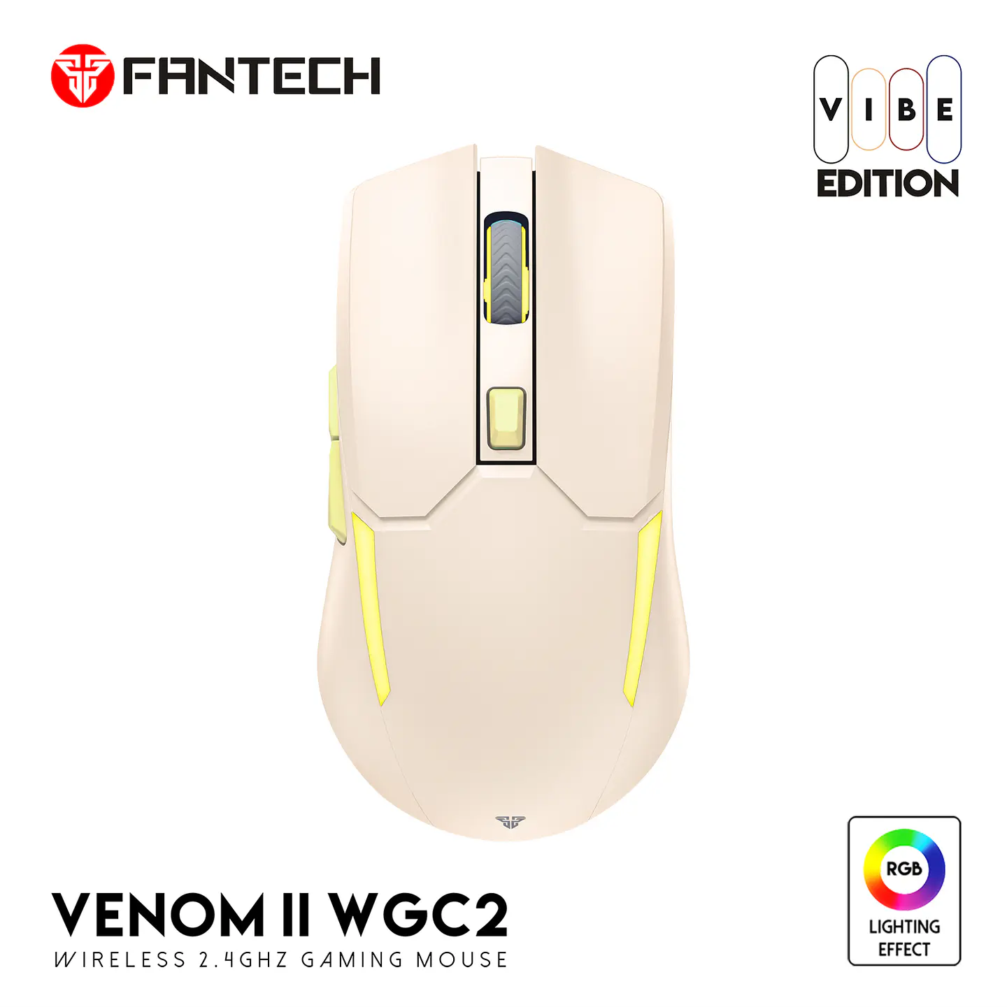 WGC2 VENOM II Beige Mouse Inalámbrico 2.400 DPI 15