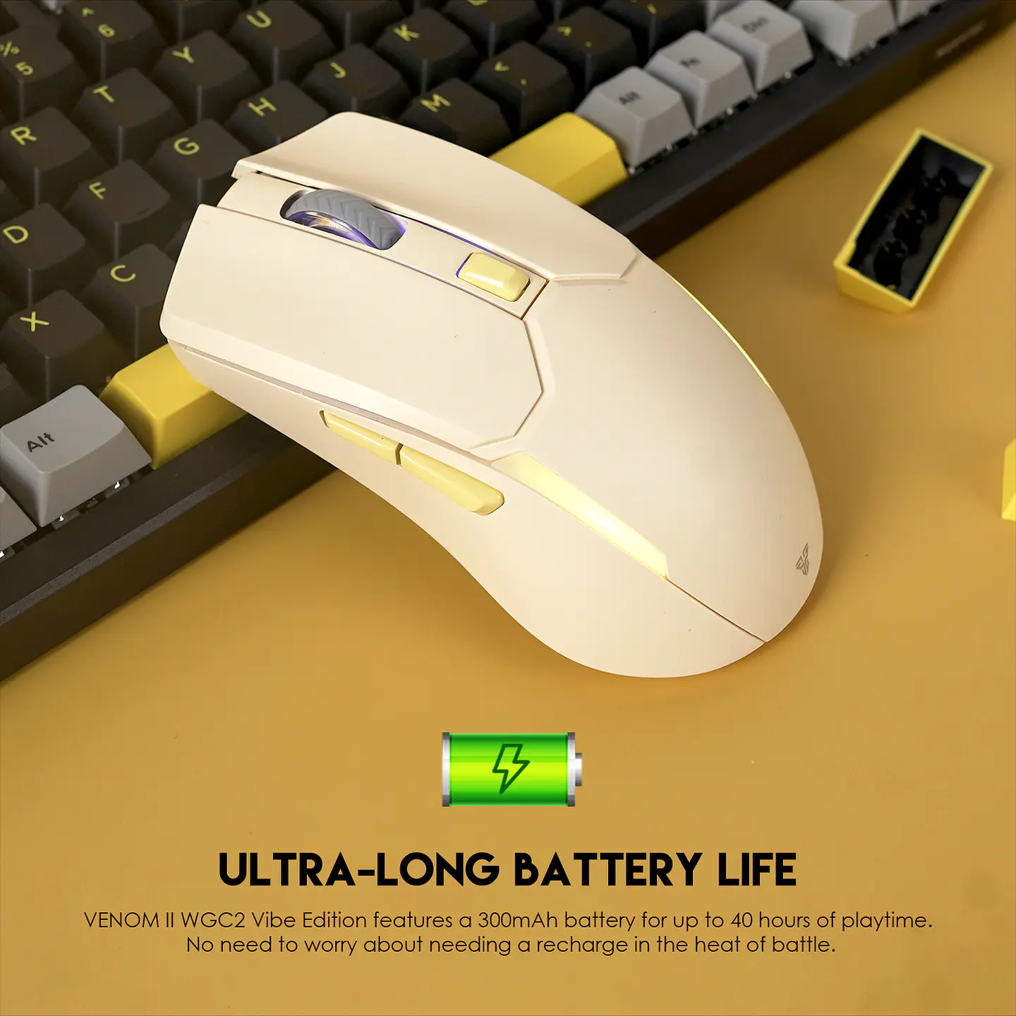 WGC2 VENOM II Beige Mouse Inalámbrico 2.400 DPI 12