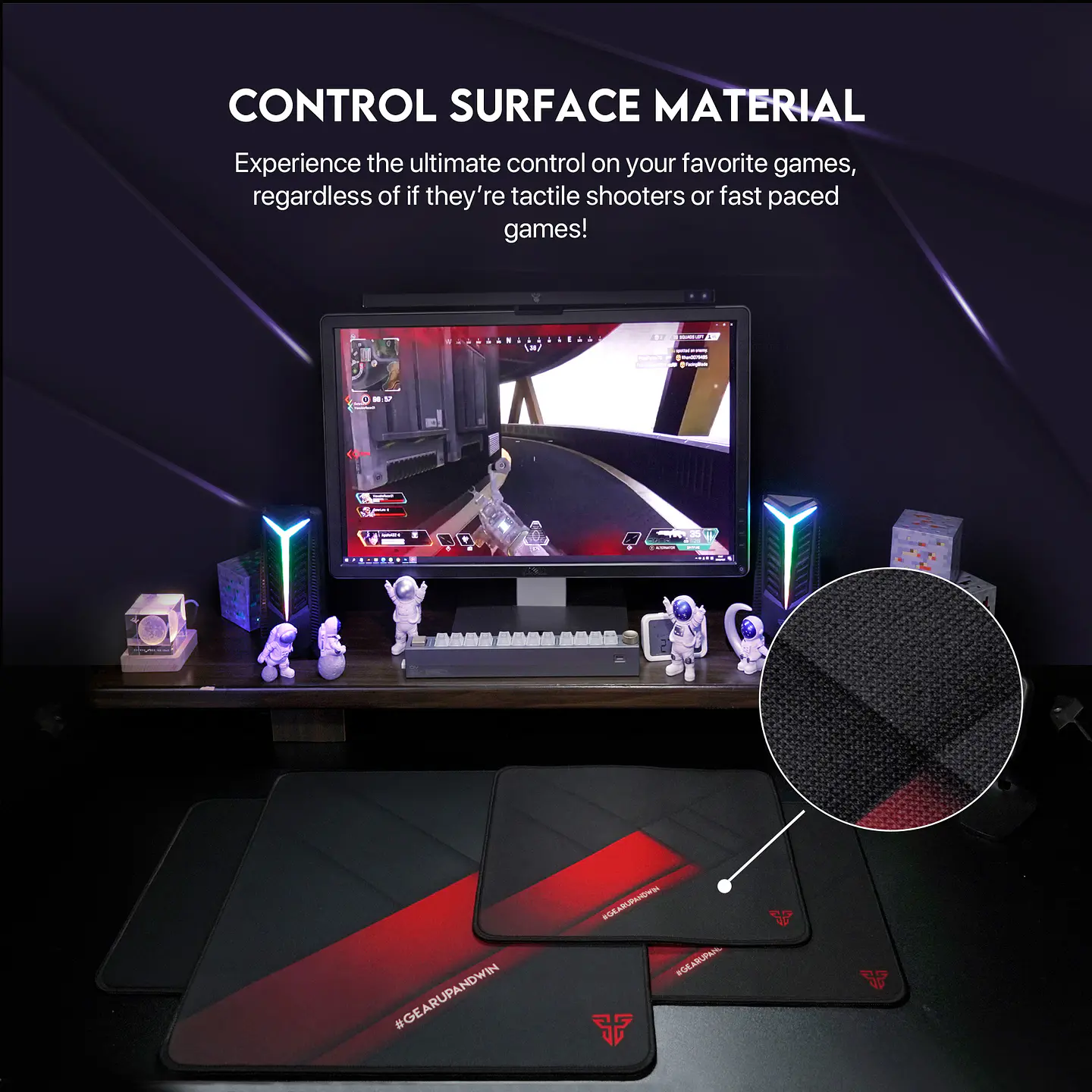 MP806 VIGIL Black Mousepad Talla XL Control Edition 5