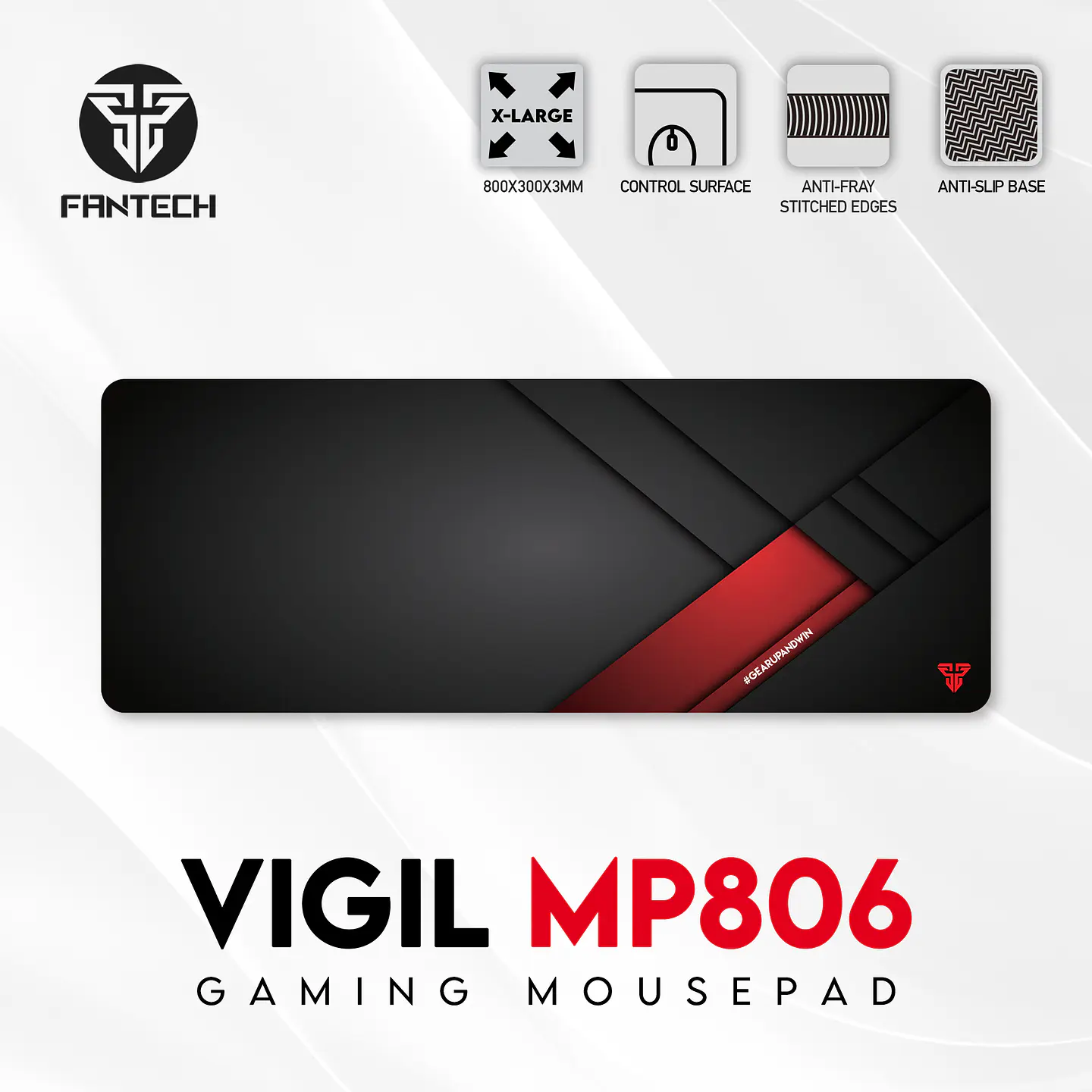 MP806 VIGIL Black Mousepad Talla XL Control Edition 8