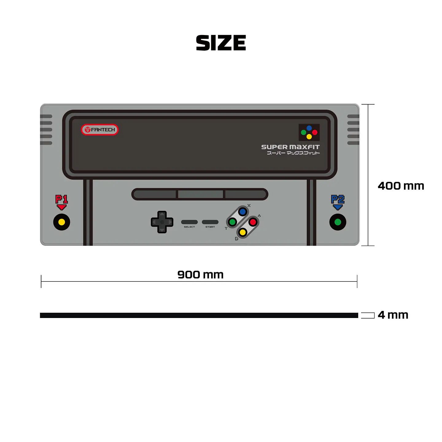 MP905 ATO Super Famicom Edition Mousepad Deskmat Talla XL Super Maxfit SNES 5