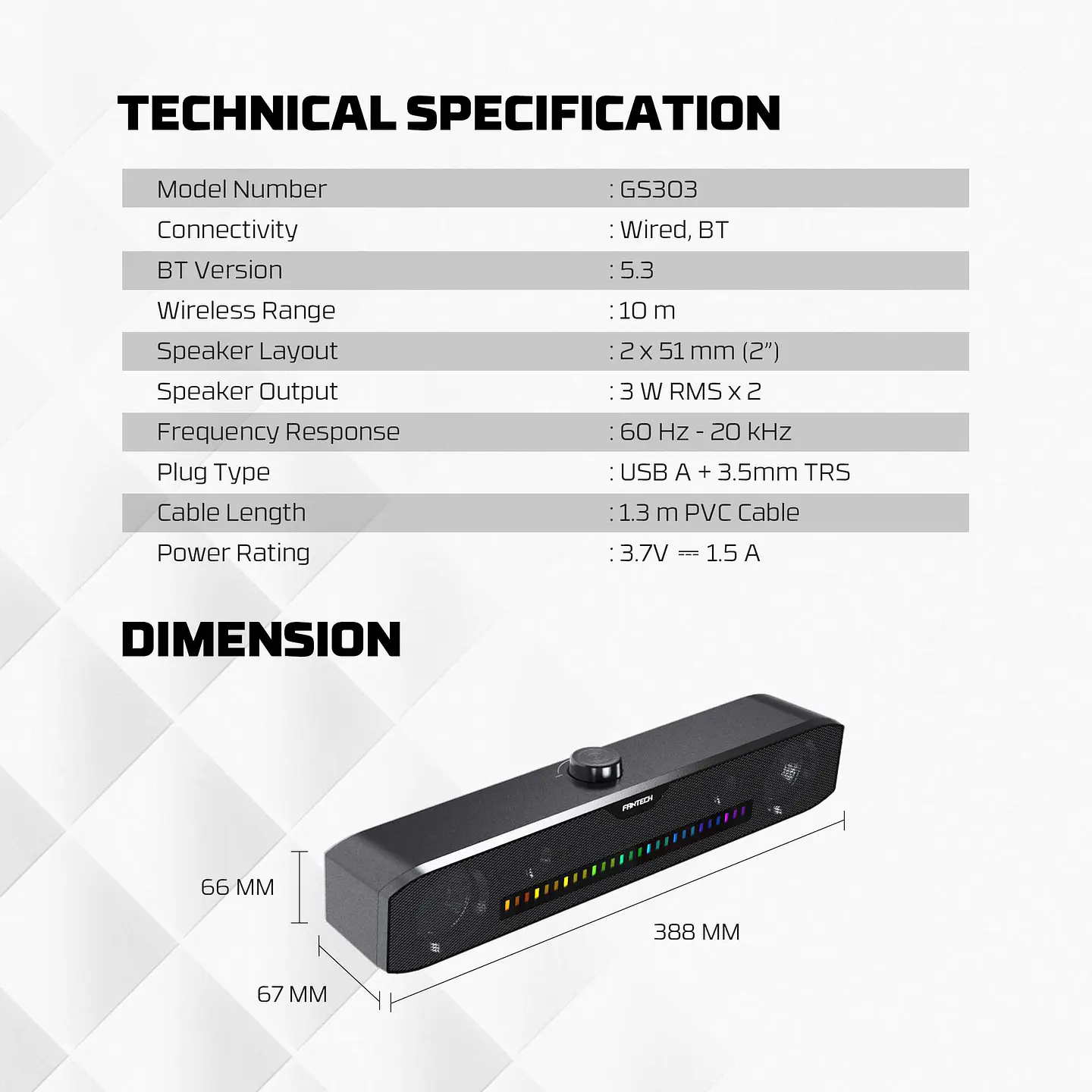 GS303 GROOVE BAR Black SoundBar Inalámbrica 18