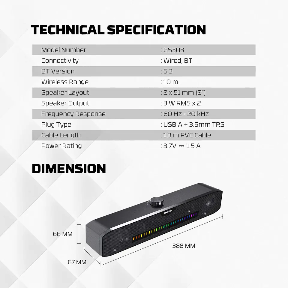 GS303 GROOVE BAR Black SoundBar Inalámbrica 18
