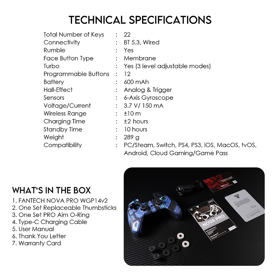 WGP14V2 NOVA PRO Polaris Control Inalámbrico Multiplataforma PS4 PC Switch 22