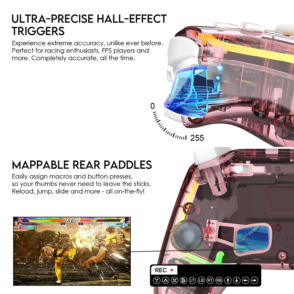 WGP14V2 NOVA PRO Atomic Pink Control Inalámbrico Multiplataforma PS4 PC Switch 13