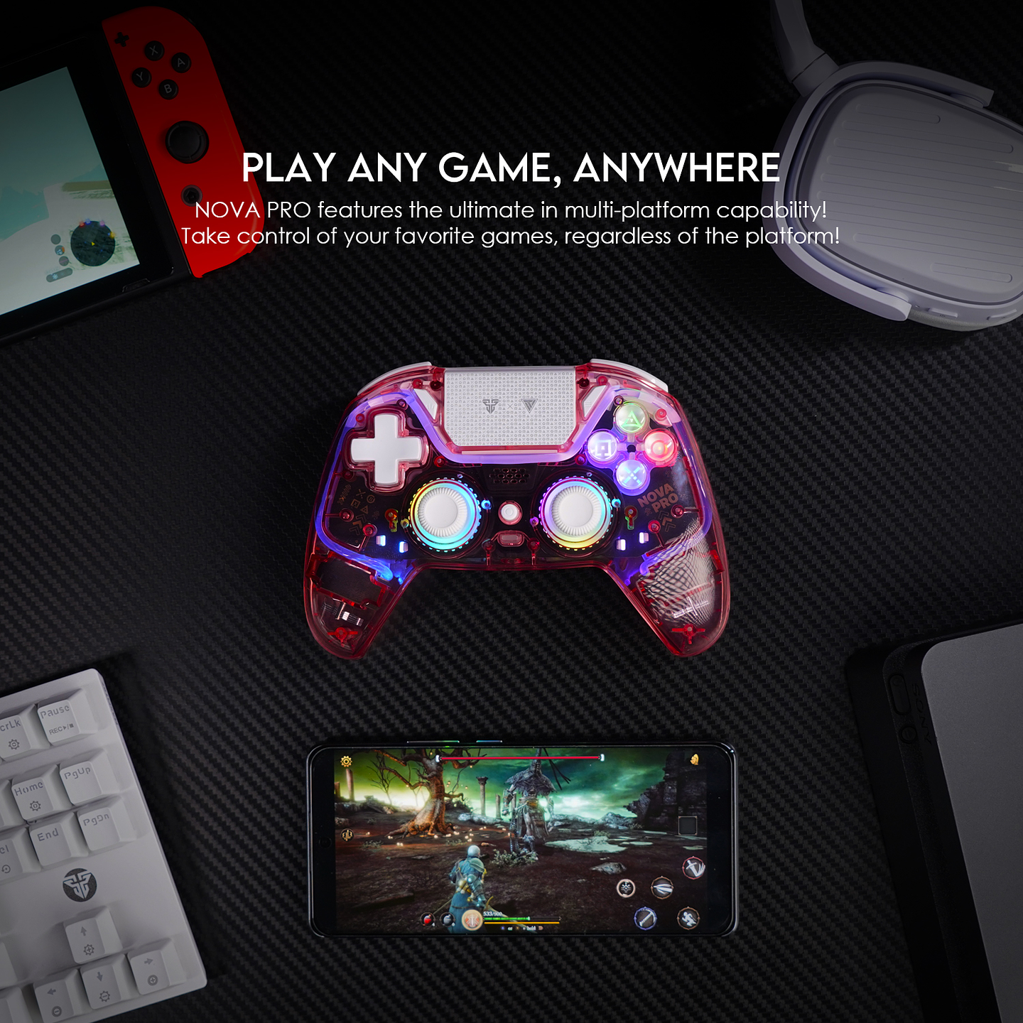 WGP14V2 NOVA PRO Atomic Pink Control Inalámbrico Multiplataforma PS4 PC Switch 16