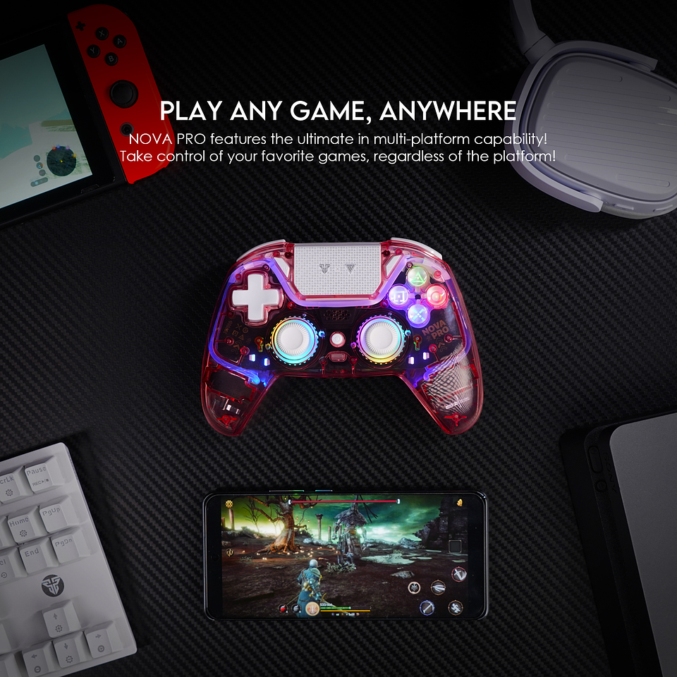 WGP14V2 NOVA PRO Atomic Pink Control Inalámbrico Multiplataforma PS4 PC Switch 16