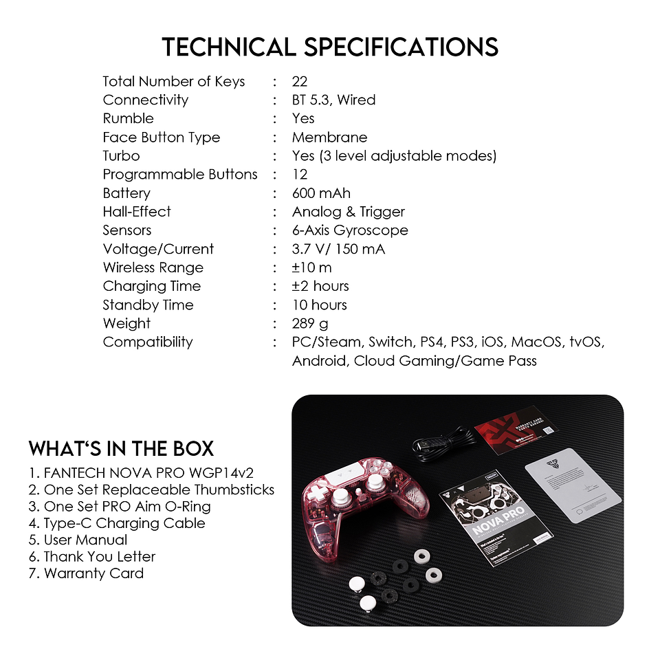 WGP14V2 NOVA PRO Atomic Pink Control Inalámbrico Multiplataforma PS4 PC Switch 19