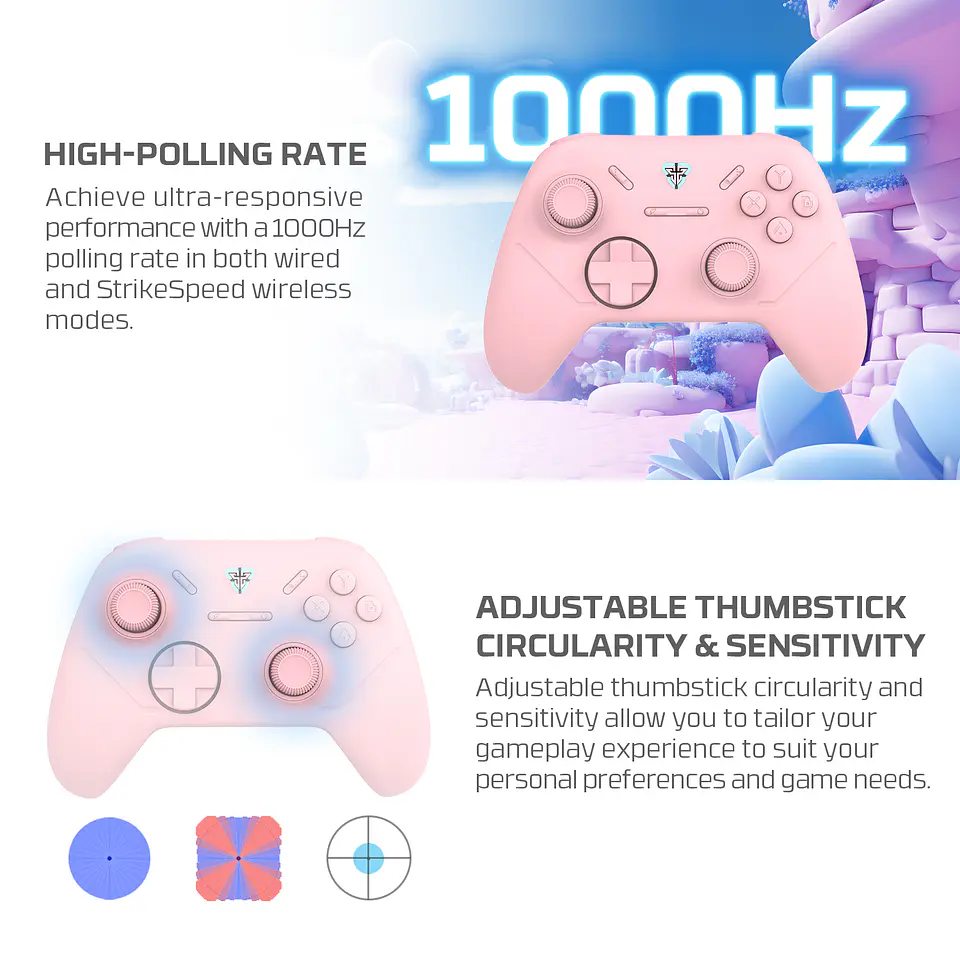 WGP13s SHOOTER III Pink Control Inalámbrico Multiplataforma PC Switch Mobile Playstation 10