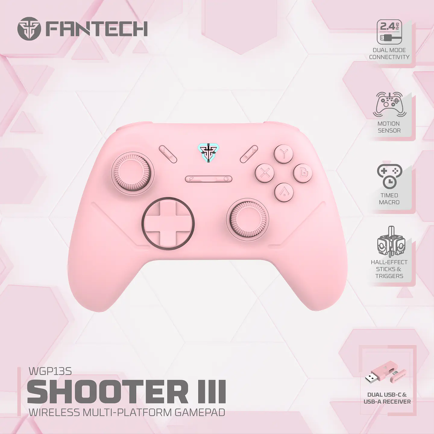 WGP13s SHOOTER III Pink Control Inalámbrico Multiplataforma PC Switch Mobile Playstation 18