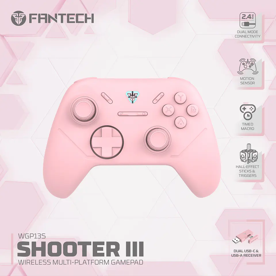 WGP13s SHOOTER III Pink Control Inalámbrico Multiplataforma PC Switch Mobile Playstation 18
