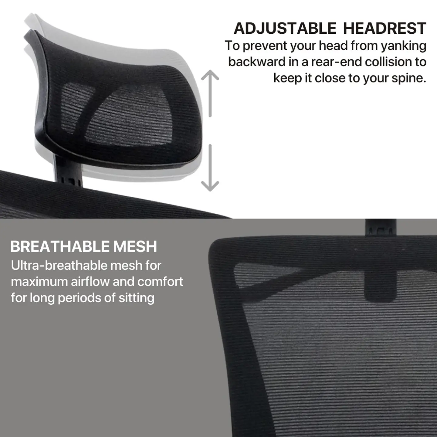 OCA258 Grey Silla ergonómica Oficina 12