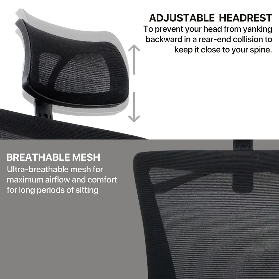 OCA258 Grey Silla ergonómica Oficina 12