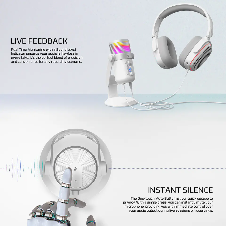 MCX03 LEVIOSA MAX White Micrófono Cardioide Condensador 9
