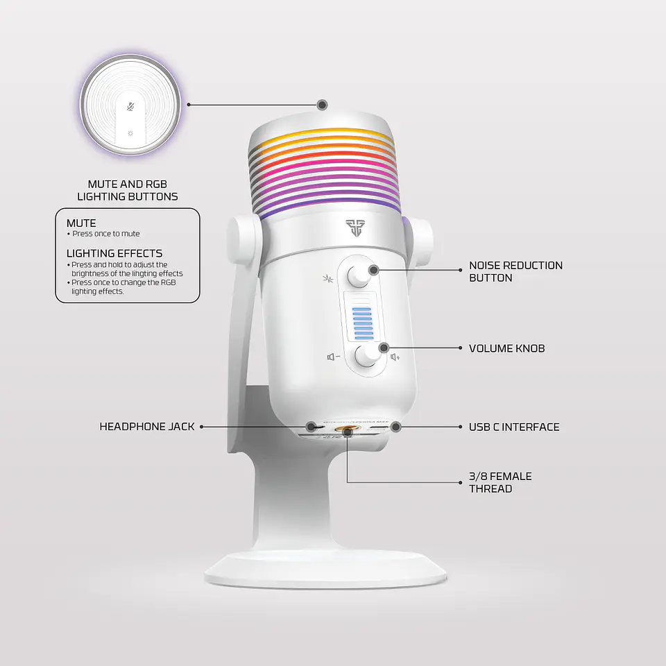 MCX03 LEVIOSA MAX White Micrófono Cardioide Condensador 12