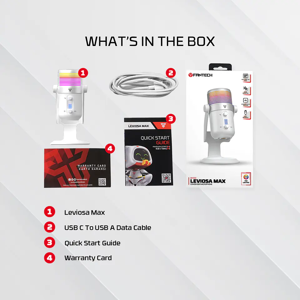 MCX03 LEVIOSA MAX White Micrófono Cardioide Condensador 13