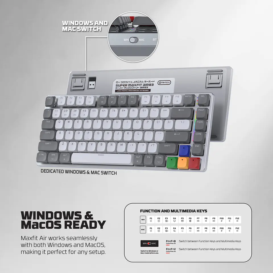 MK915 MAXFIT AIR83 Super Famicom Edition Teclado Inalámbrico aRGB Super Maxfit SNES 19