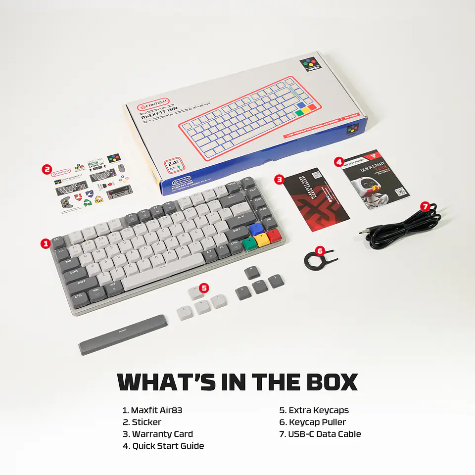 MK915 MAXFIT AIR83 Super Famicom Edition Teclado Inalámbrico aRGB Super Maxfit SNES 31
