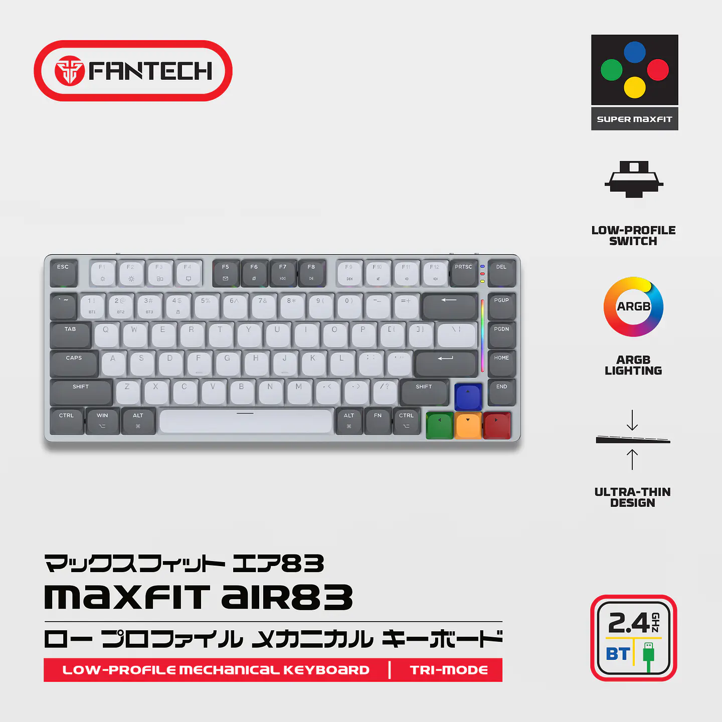 MK915 MAXFIT AIR83 Super Famicom Edition Teclado Inalámbrico aRGB Super Maxfit SNES 32