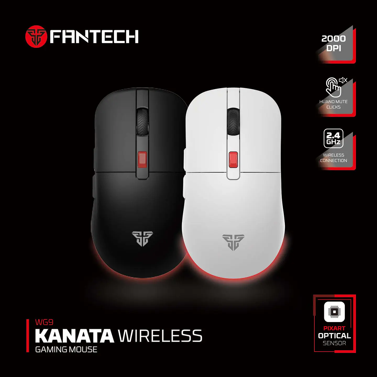 WG9 KANATA Black Mouse Inalámbrico 2.000 DPI 16