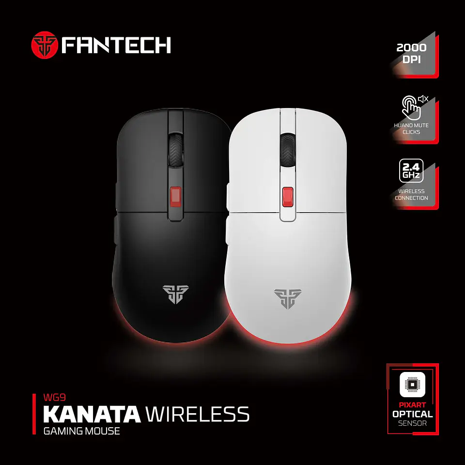 WG9 KANATA Black Mouse Inalámbrico 2.000 DPI 16
