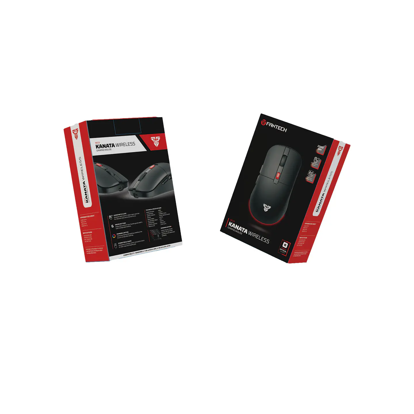 WG9 KANATA Black Mouse Inalámbrico 2.000 DPI 5