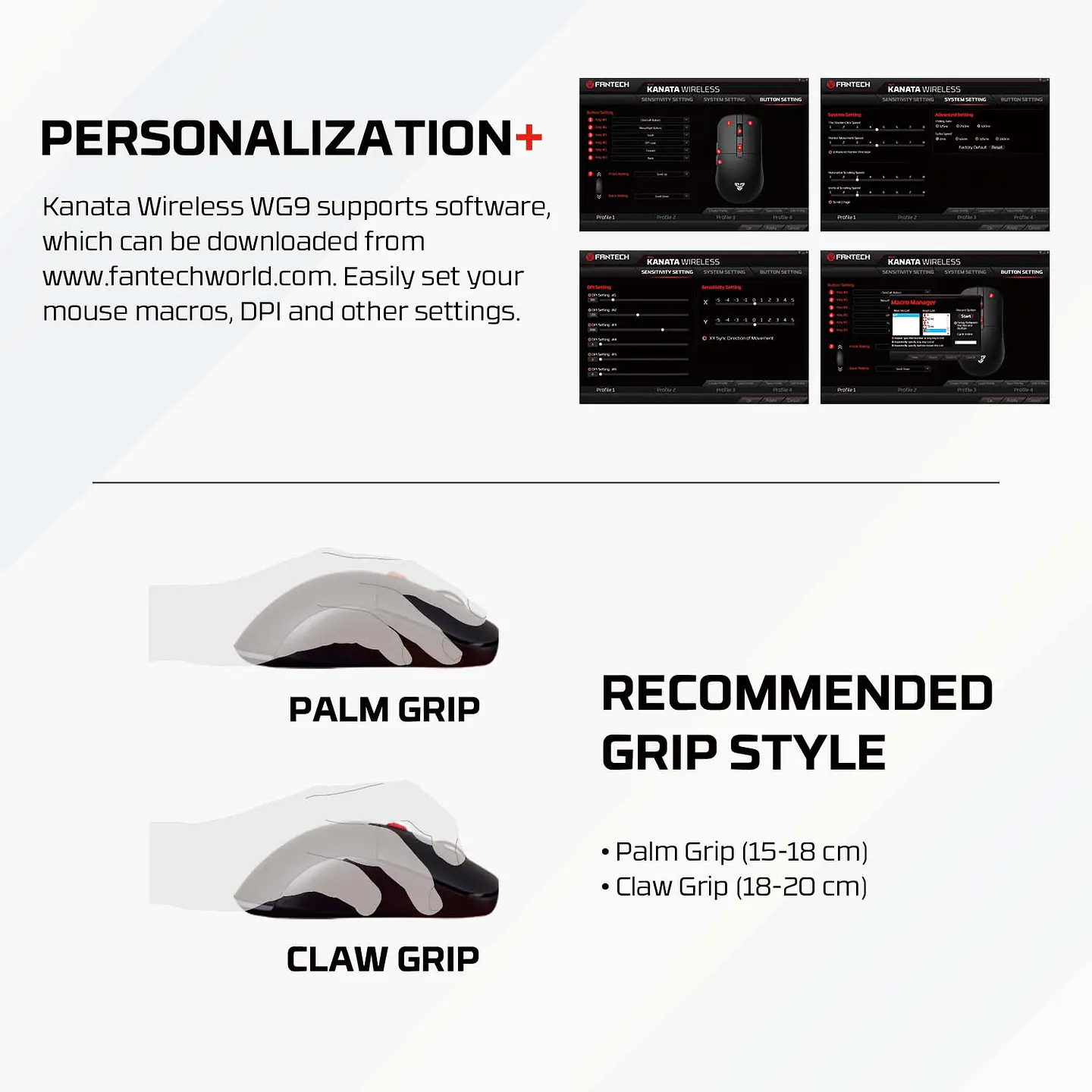 WG9 KANATA Black Mouse Inalámbrico 2.000 DPI 10