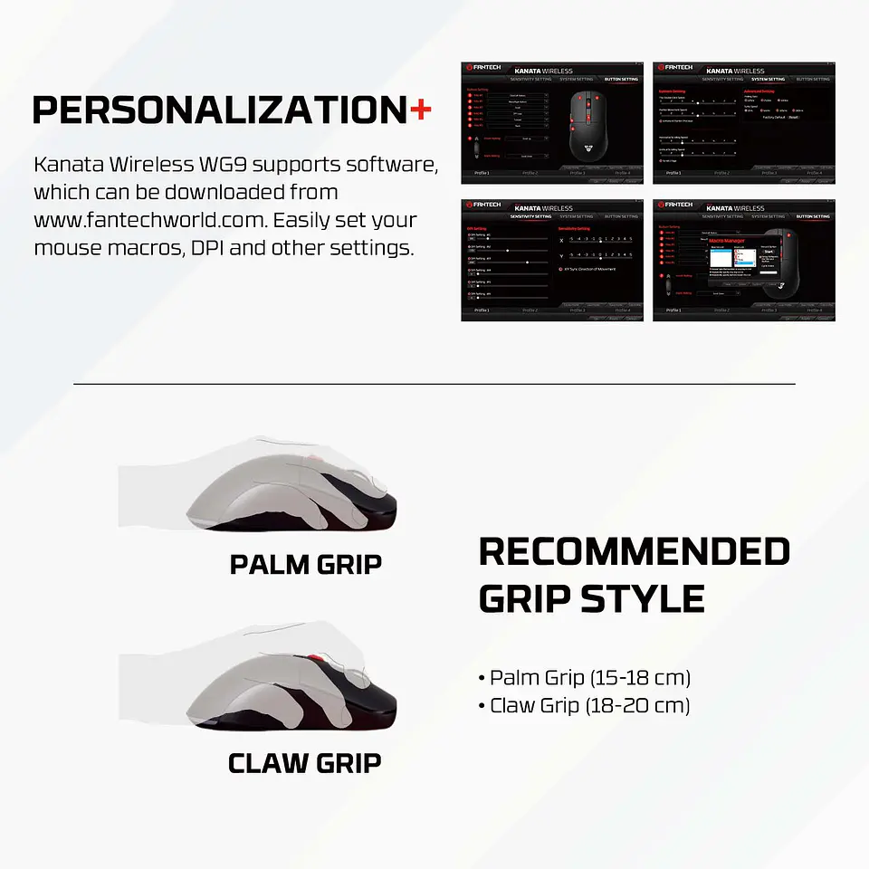 WG9 KANATA Black Mouse Inalámbrico 2.000 DPI 10