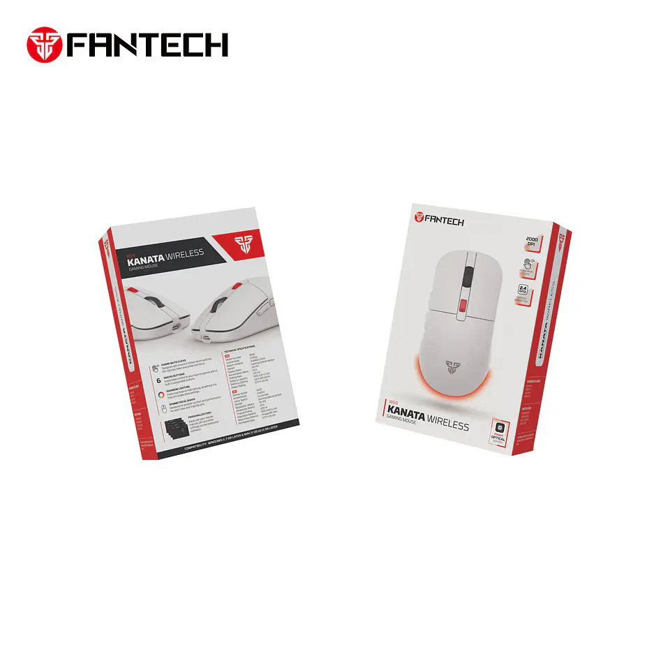 WG9 KANATA White Mouse Inalámbrico 2.000 DPI 4