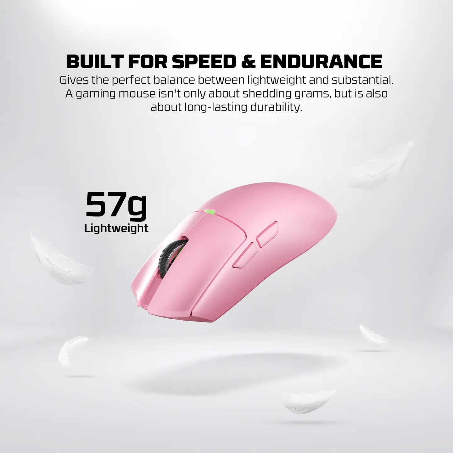 WG13E TANTO E White Gaming Mouse Inalámbrico 12.000 DPI con dock de carga RGB 18