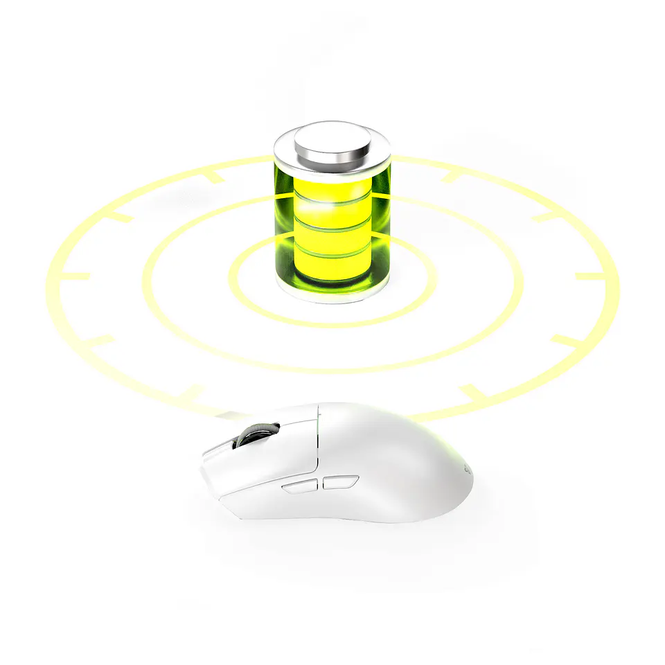 WG13E TANTO E White Gaming Mouse Inalámbrico 12.000 DPI con dock de carga RGB 11