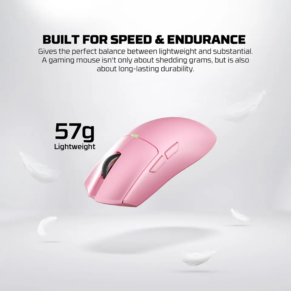 WG13E TANTO E Pink Gaming Mouse Inalámbrico 12.000 DPI con dock de carga RGB 18