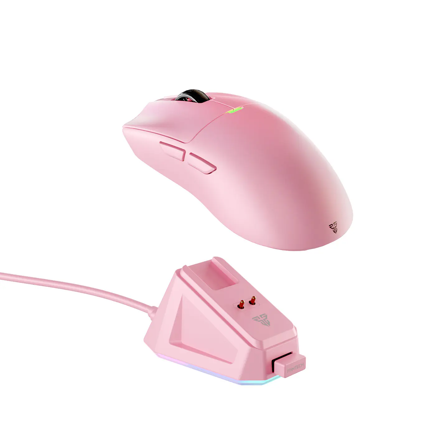WG13E TANTO E Pink Gaming Mouse Inalámbrico 12.000 DPI con dock de carga RGB 1