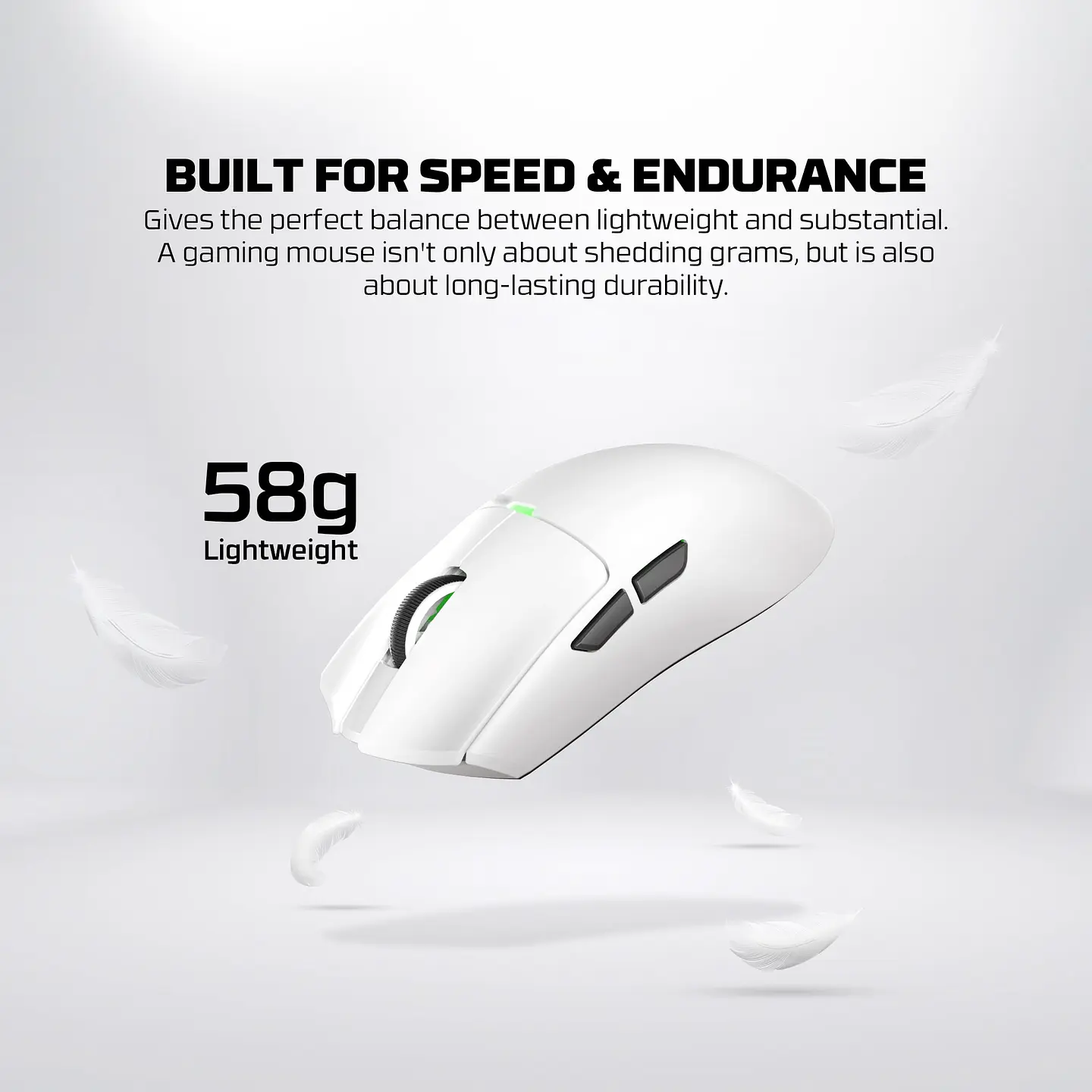 WG13 TANTO White Pro Gaming Mouse Inalámbrico 26.000 DPI con dock de carga RGB 15
