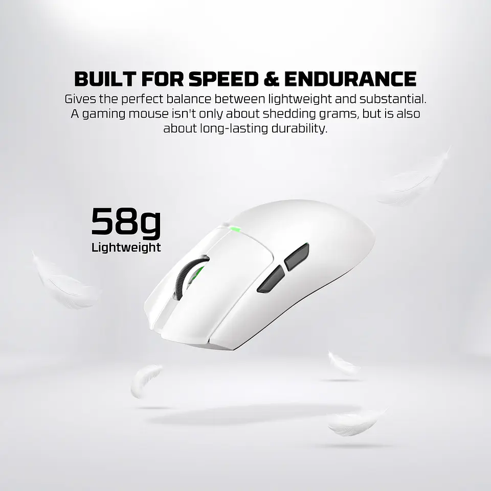 WG13 TANTO White Pro Gaming Mouse Inalámbrico 26.000 DPI con dock de carga RGB 15