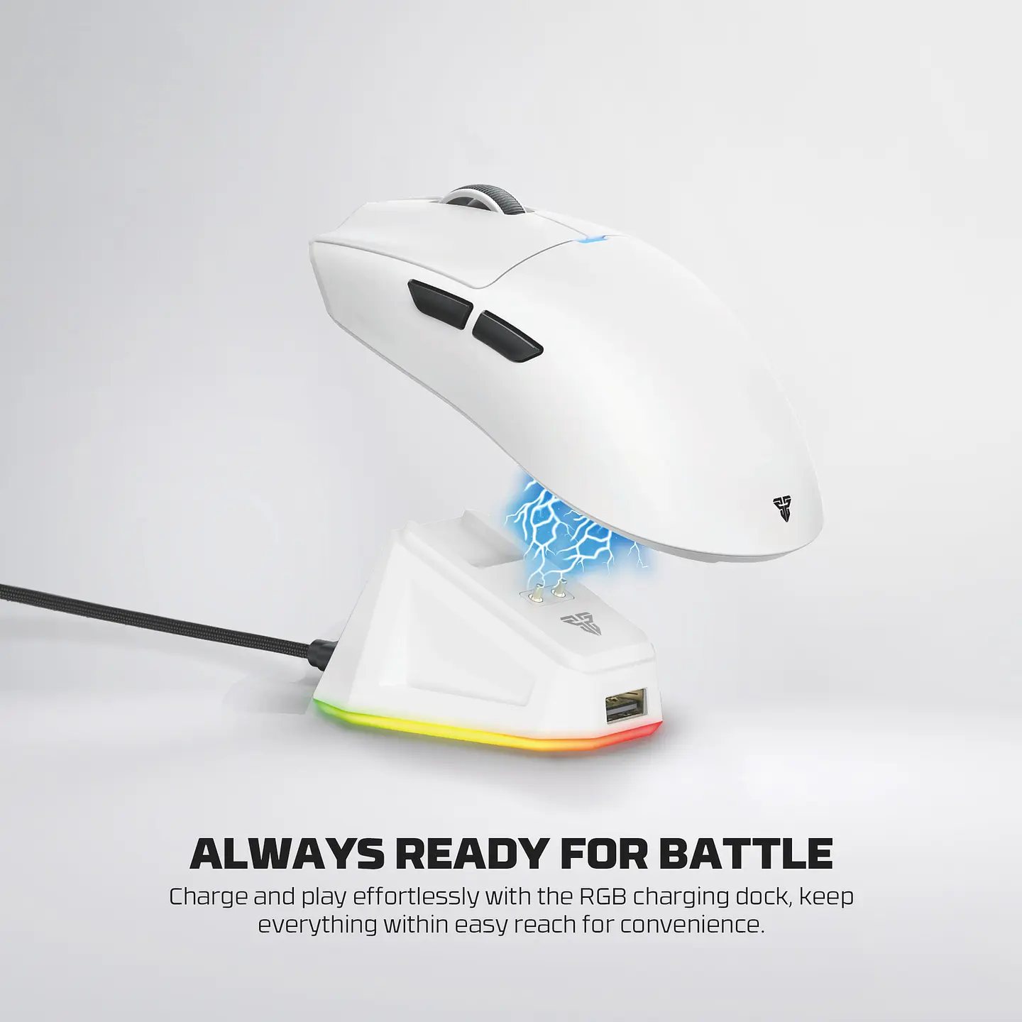 WG13 TANTO White Pro Gaming Mouse Inalámbrico 26.000 DPI con dock de carga RGB 17