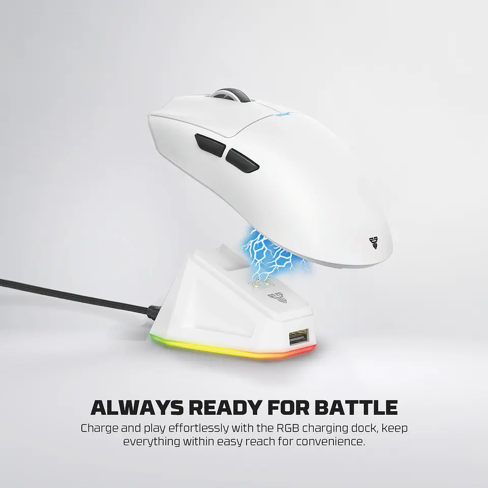 WG13 TANTO White Pro Gaming Mouse Inalámbrico 26.000 DPI con dock de carga RGB 17