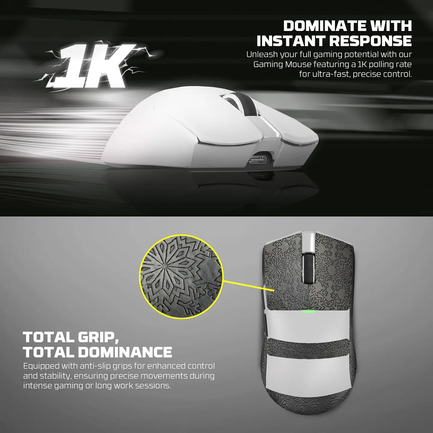 WG13 TANTO White Pro Gaming Mouse Inalámbrico 26.000 DPI con dock de carga RGB 21