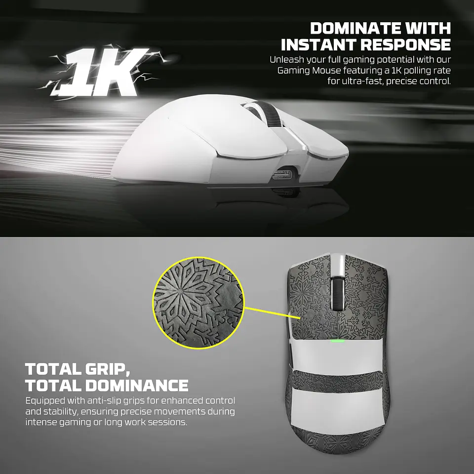 WG13 TANTO White Pro Gaming Mouse Inalámbrico 26.000 DPI con dock de carga RGB 21
