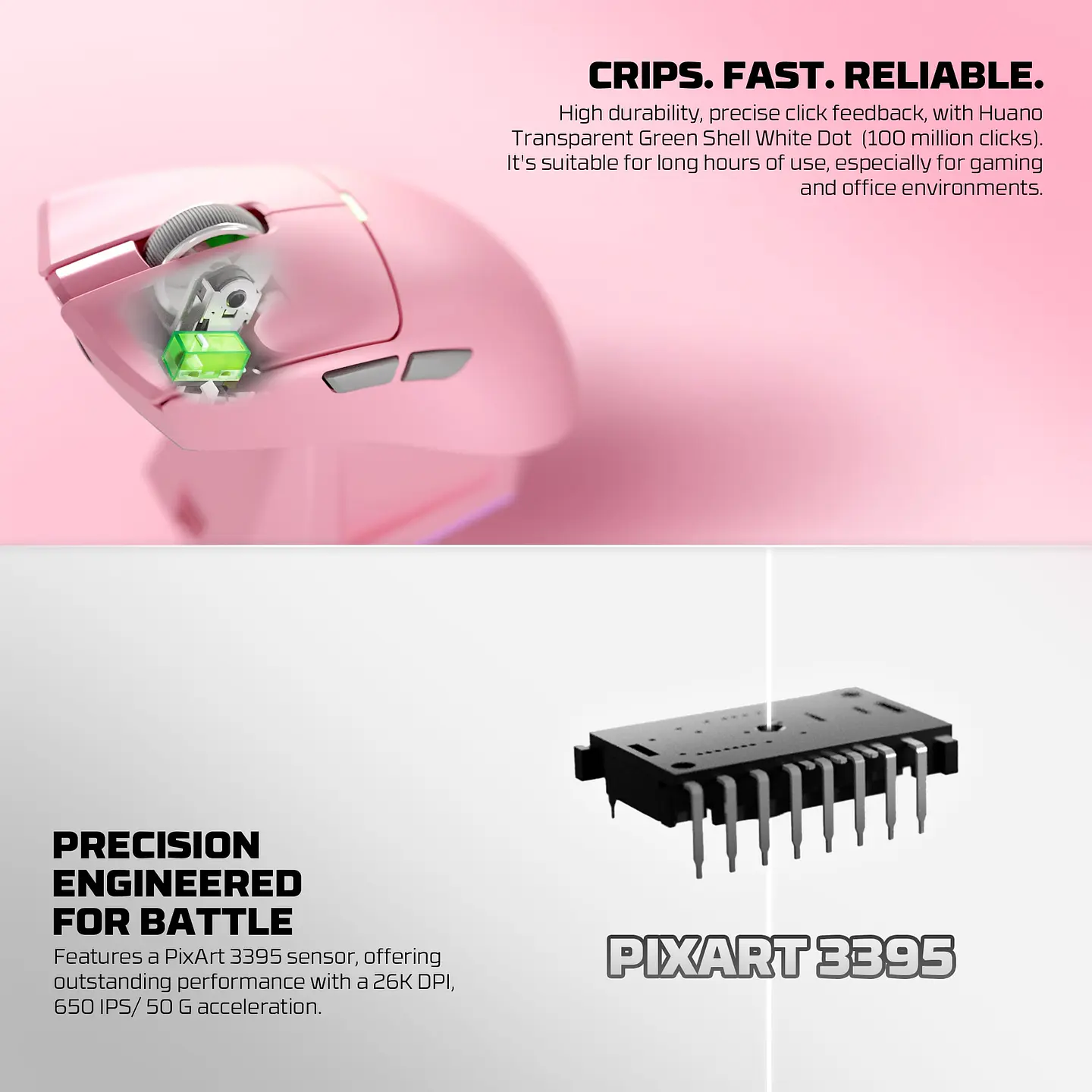 WG13s TANTO S Black Ultimate Gaming Mouse Inalámbrico 26.000 DPI y 8.000 Hz con dock de carga RGB 24