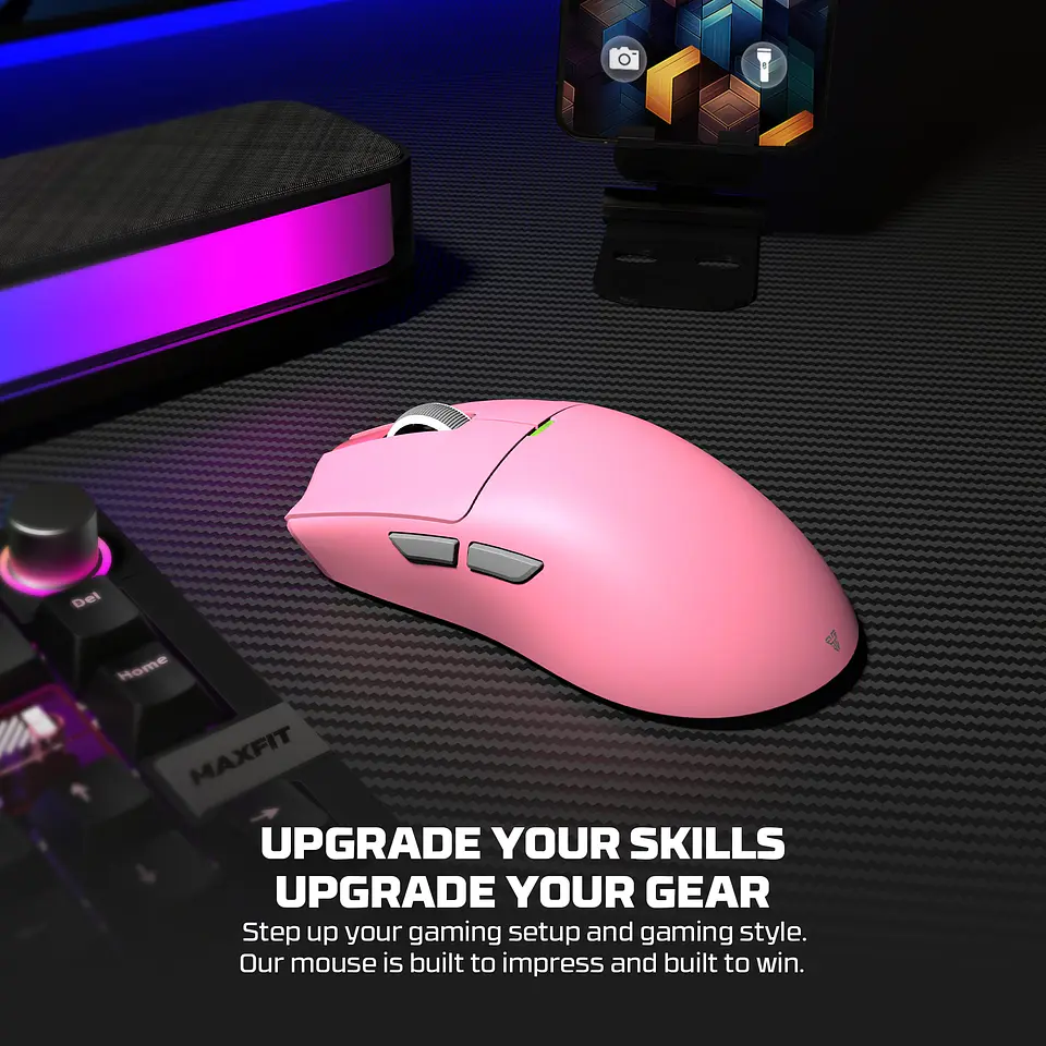 WG13s TANTO S Pink Ultimate Gaming Mouse Inalámbrico 26.000 DPI y 8.000 Hz con dock de carga RGB 17