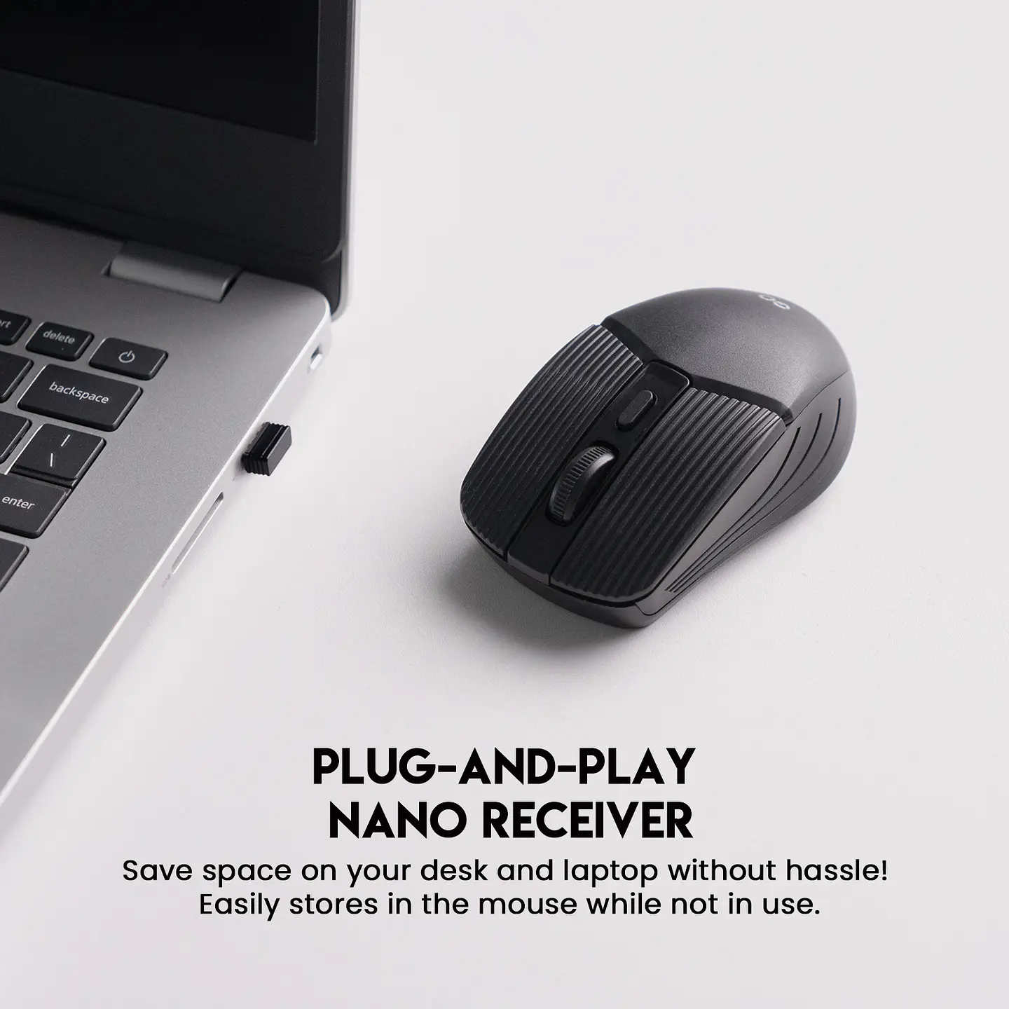 W605 GO Black Mouse Inalámbrico Oficina 1.600 DPI 4