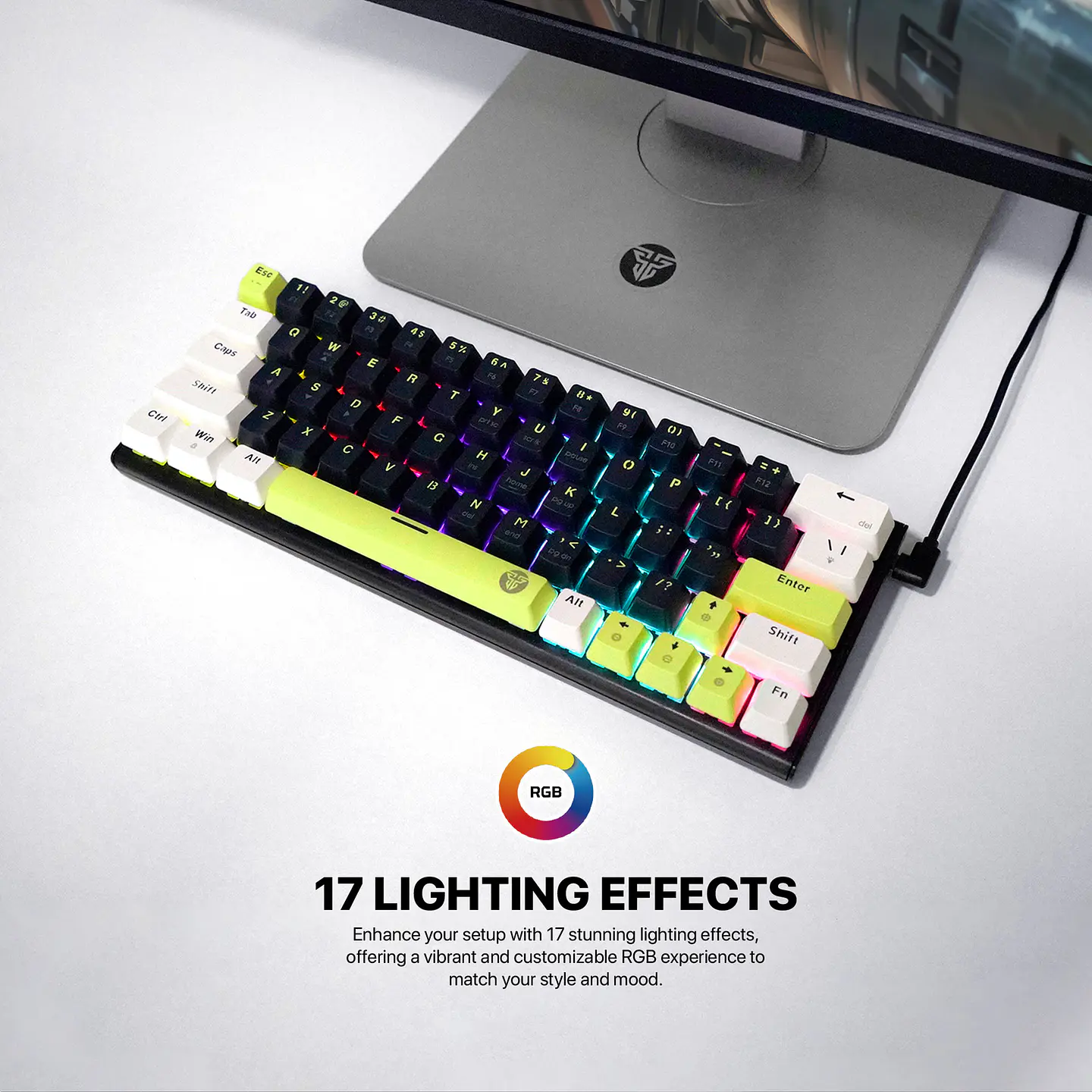 MK874V2 ATOM63 Mori Blue Teclado Mecánico 60% Hot-Swappable Layout USA 14