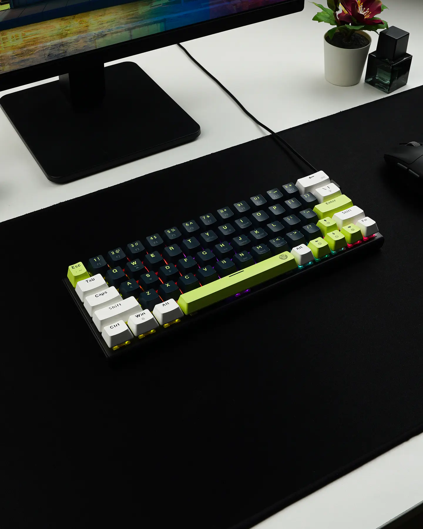 MK874V2 ATOM63 Mori Blue Teclado Mecánico 60% Hot-Swappable Layout USA 12