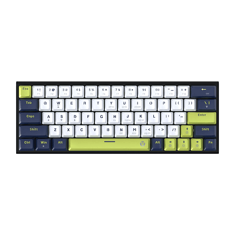 MK874V2 ATOM63 Mori White Teclado Mecánico 60% Hot-Swappable Layout USA