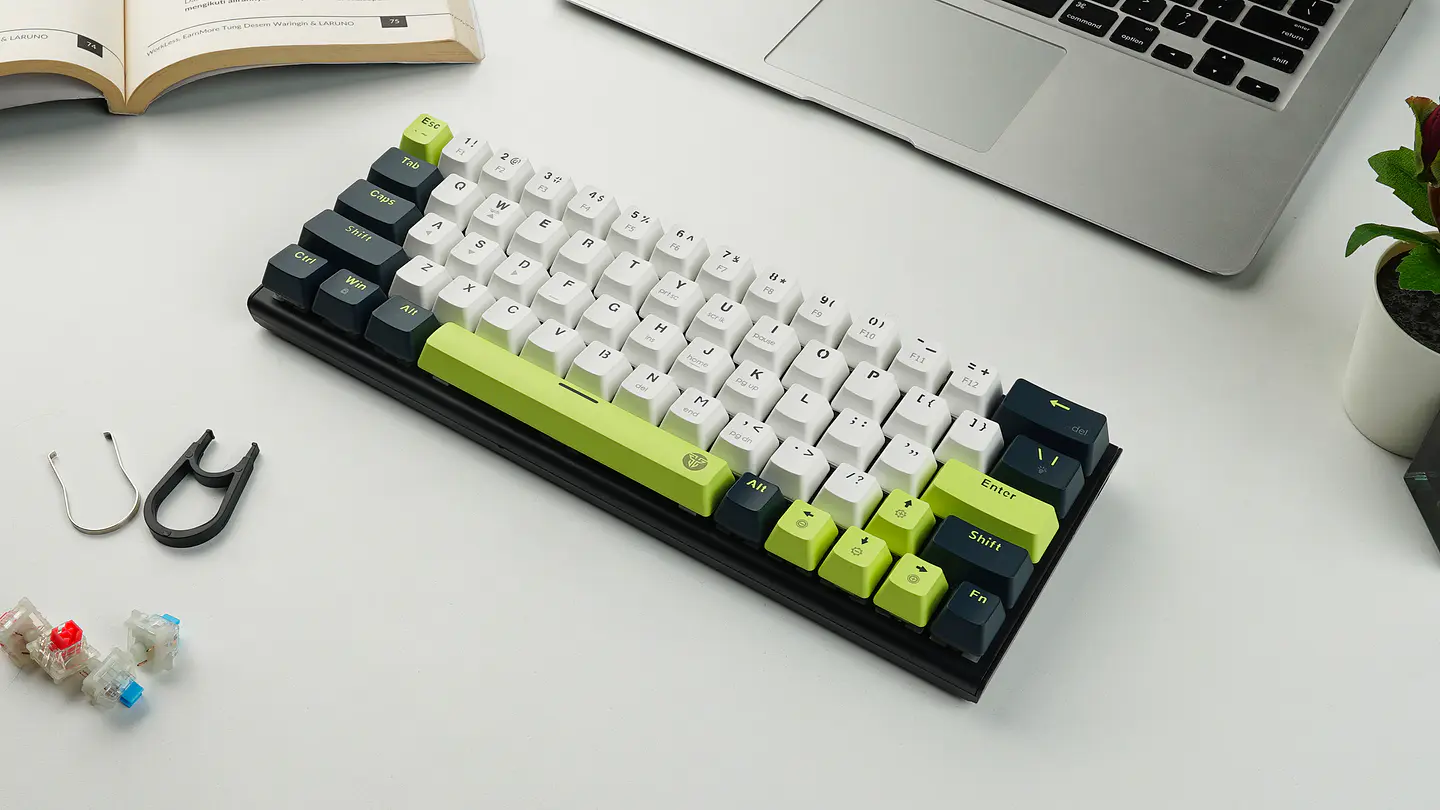 MK874V2 ATOM63 Mori White Teclado Mecánico 60% Hot-Swappable Layout USA 11