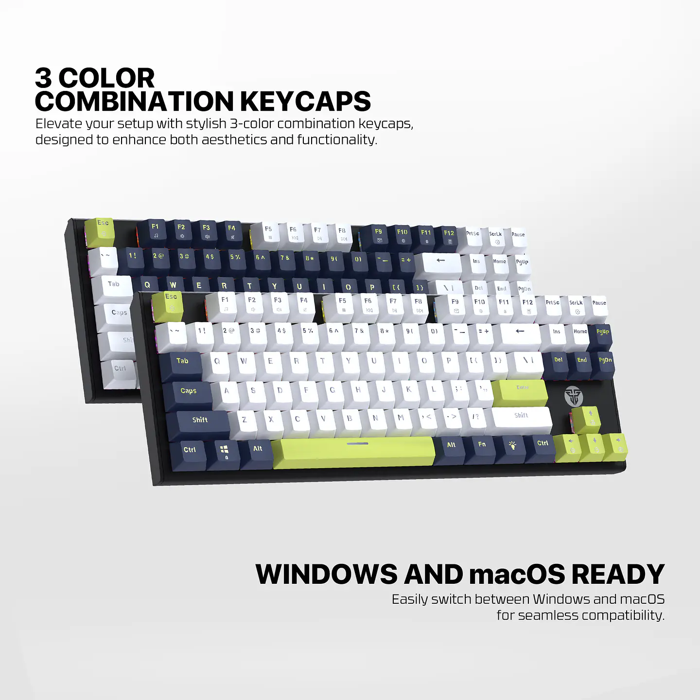 MK877s ATOM87s Mori White Teclado mecánico 80% Hot-Swappable Layout USA 9