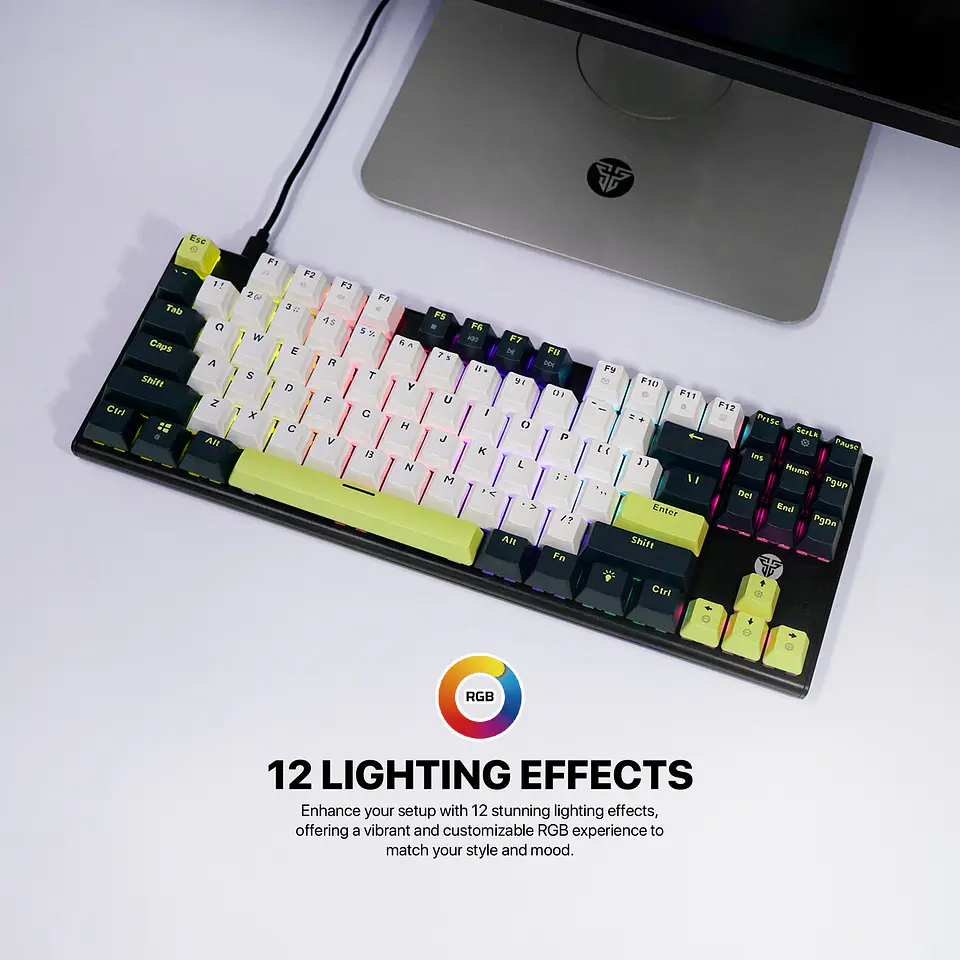 MK877s ATOM87s Mori White Teclado mecánico 80% Hot-Swappable Layout USA 13