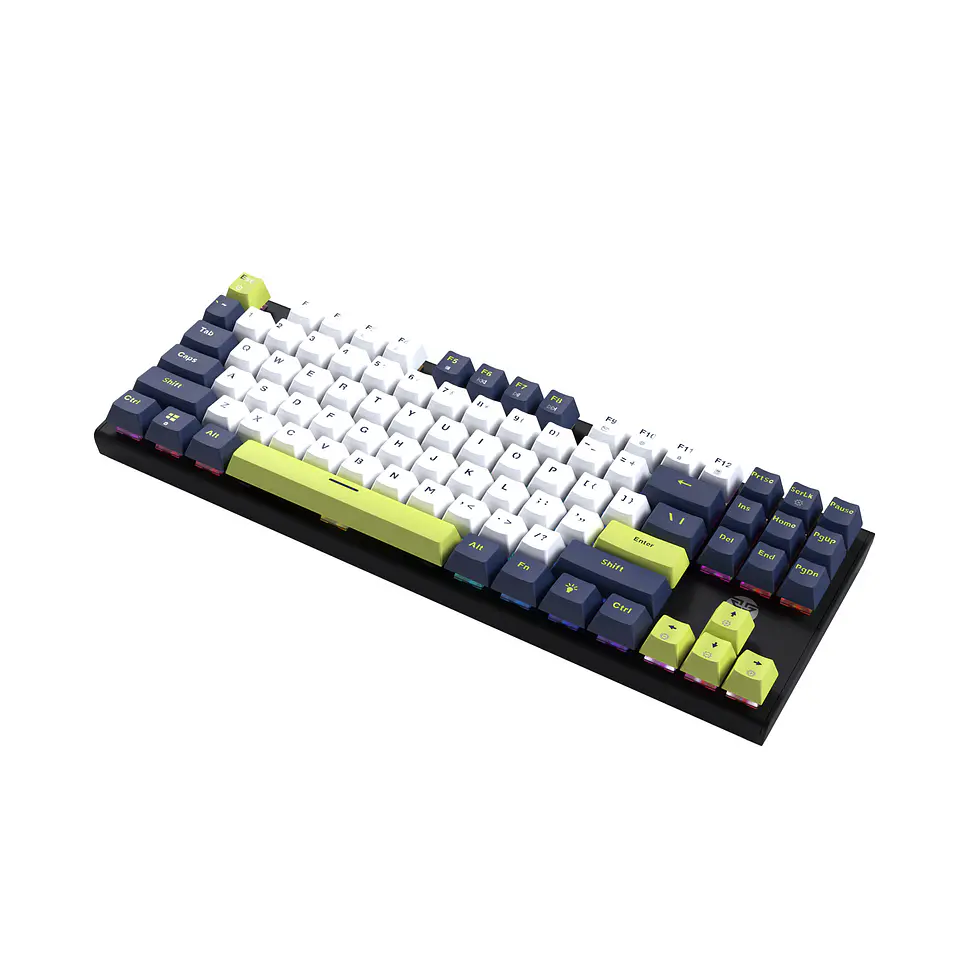 MK877s ATOM87s Mori White Teclado mecánico 80% Hot-Swappable Layout USA 2